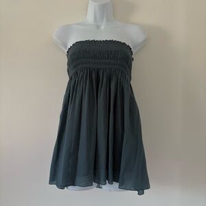 Boho Strapless Smocked Blouse